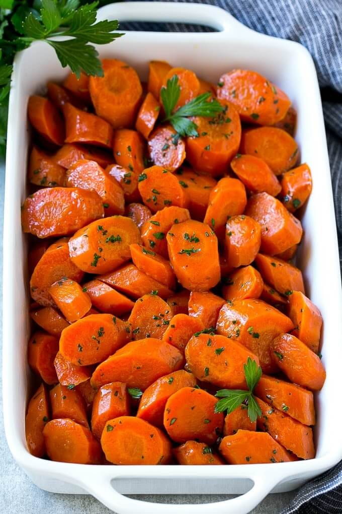 dish of glazed carrots