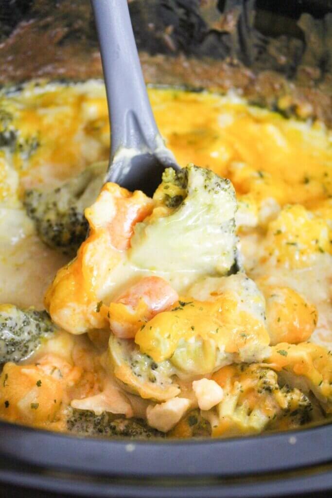 cheesy vegetables in slow cooker