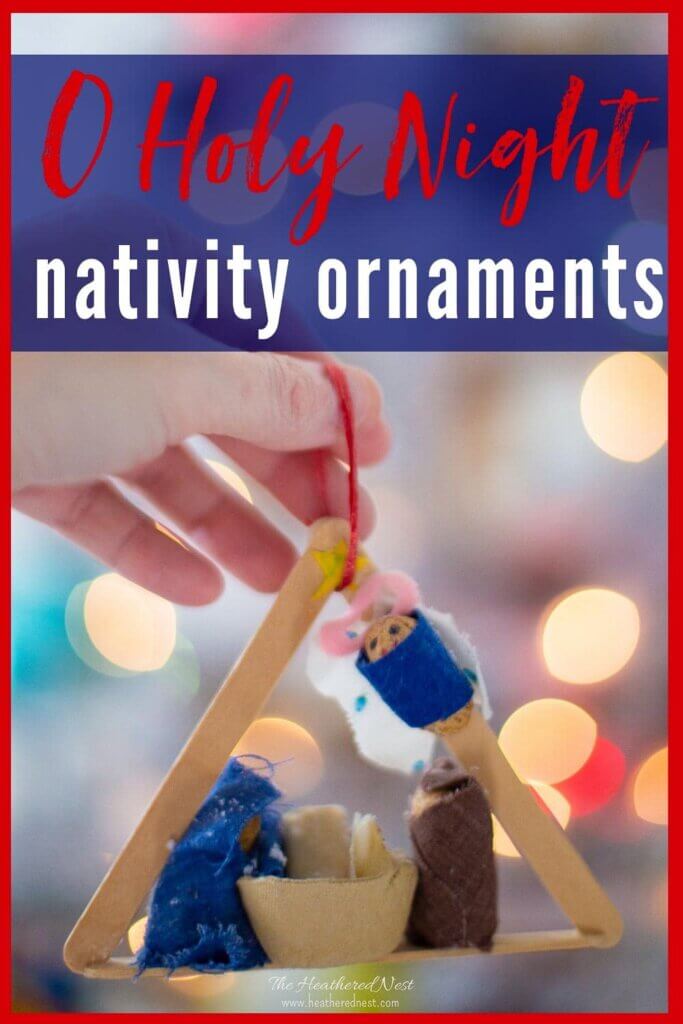 nativity scene ornaments made with popsicle sticks