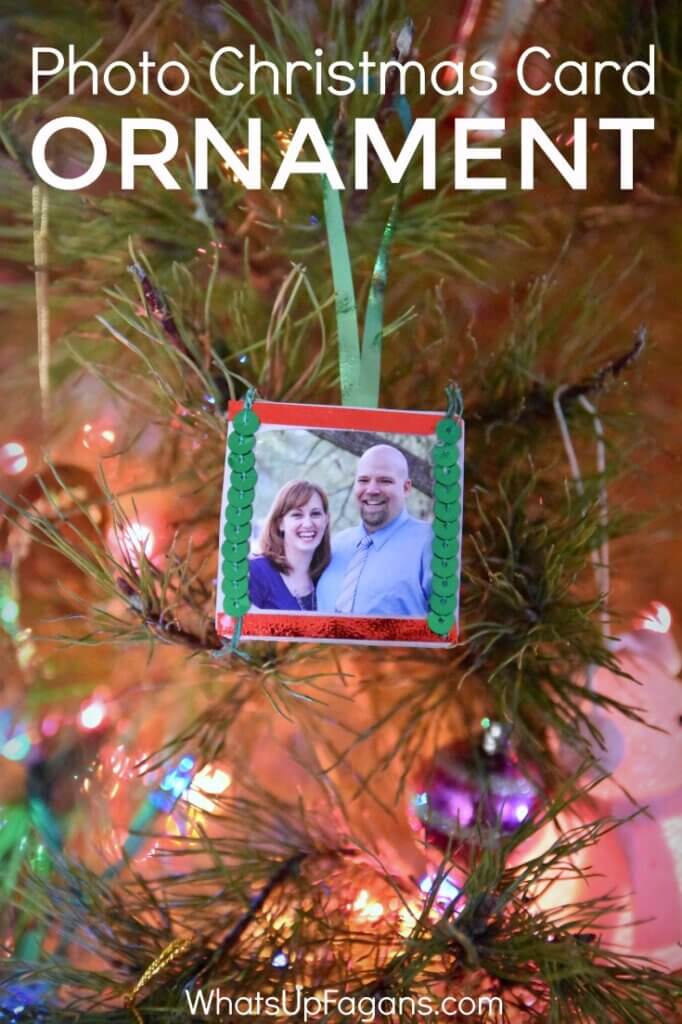 photo frame ornament hanging on tree