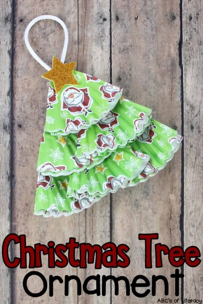 cupcake liner Christmas tree ornament