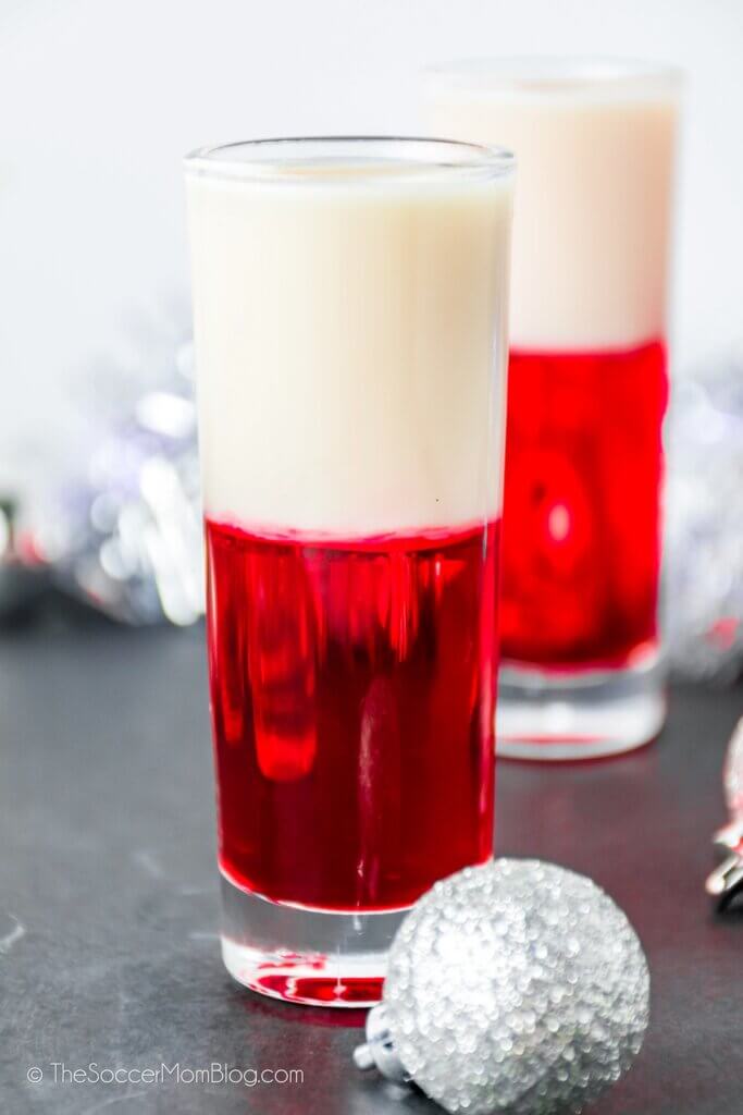 red and white layered shot (cocktail)