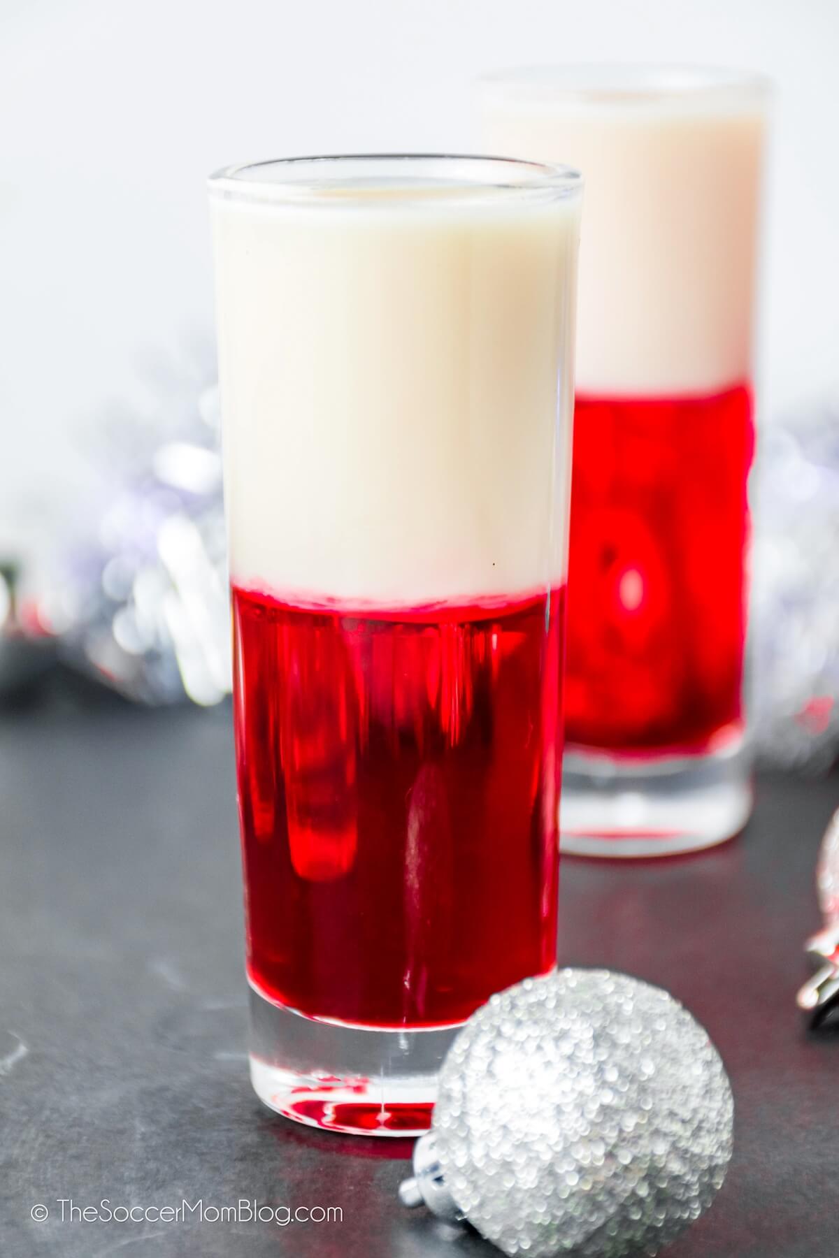 layered red and white Christmas shots
