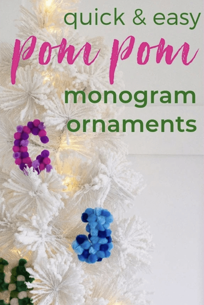 colorful pom-pom Christmas tree ornaments