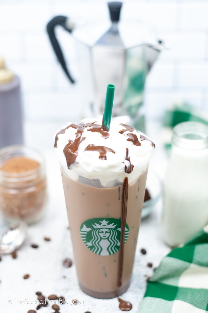 iced skinny mocha in Starbucks cup