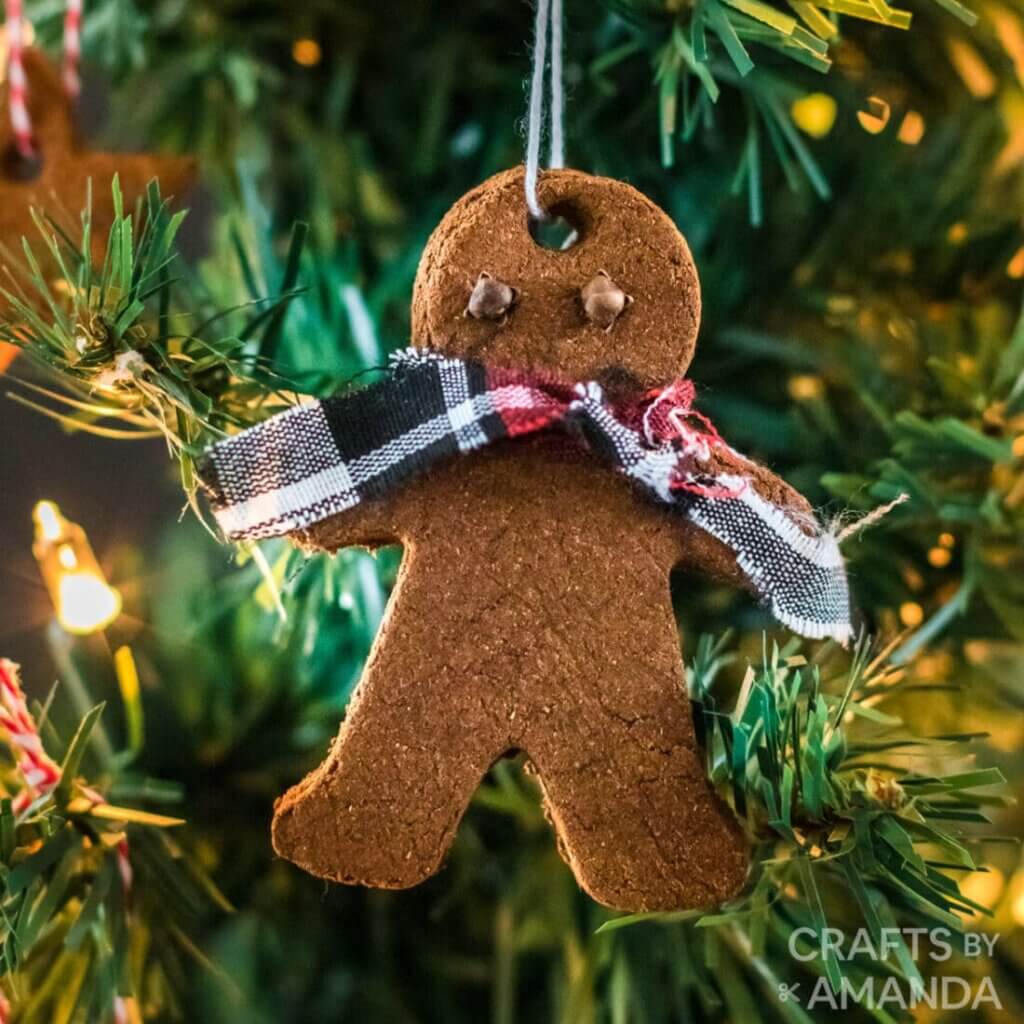 cinnamon dough gingerbread man ornament