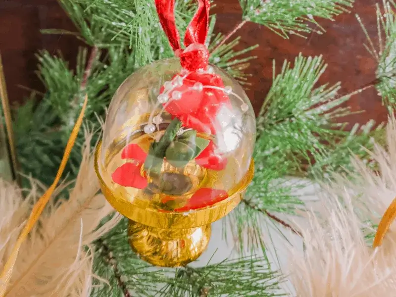 enchanted rose DIY ornament inspired by Beauty and the Beast