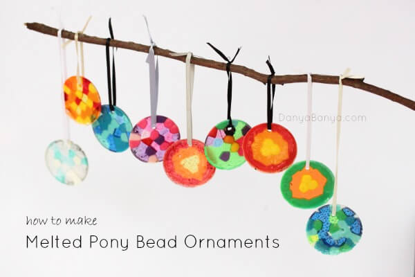 melted pony bead ornaments