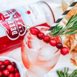 Christmas Cranberry Vodka Sprite with fresh cranberries