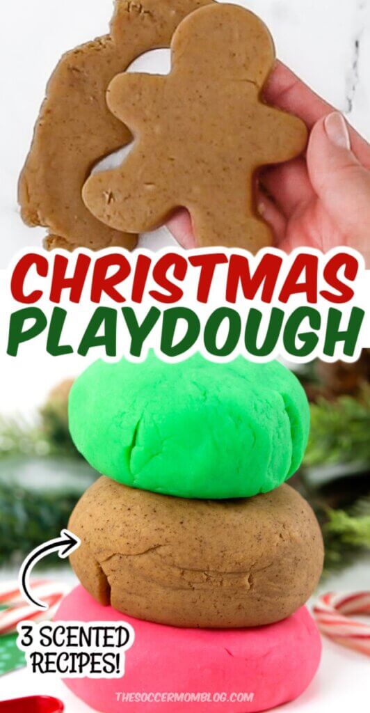 3 different Christmas playdoughs