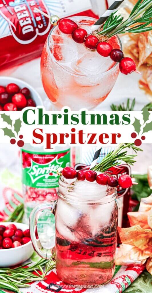 Christmas Cranberry Vodka Sprite, two photos