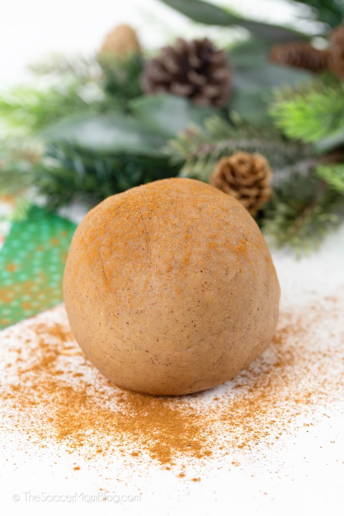 ball of gingerbread scented playdough