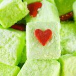 Close Up of Grinch Marshmallows