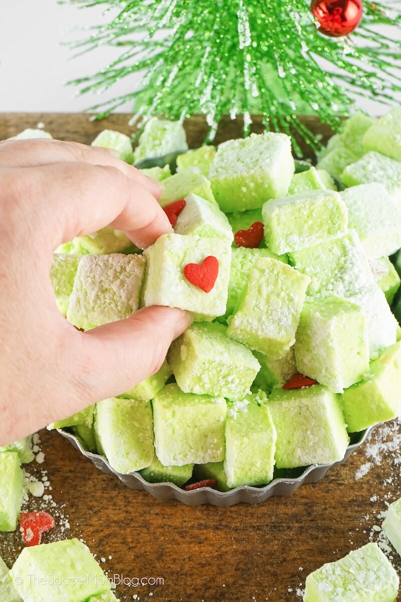 Picking a Single Grinch Marshmallows Out of a Bowl