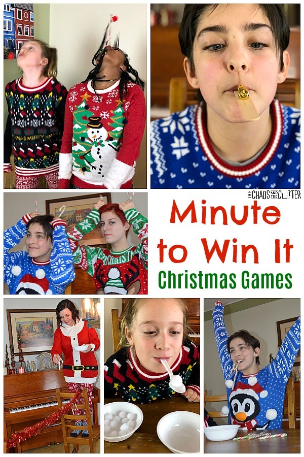 collage of kids playing minute to win it games