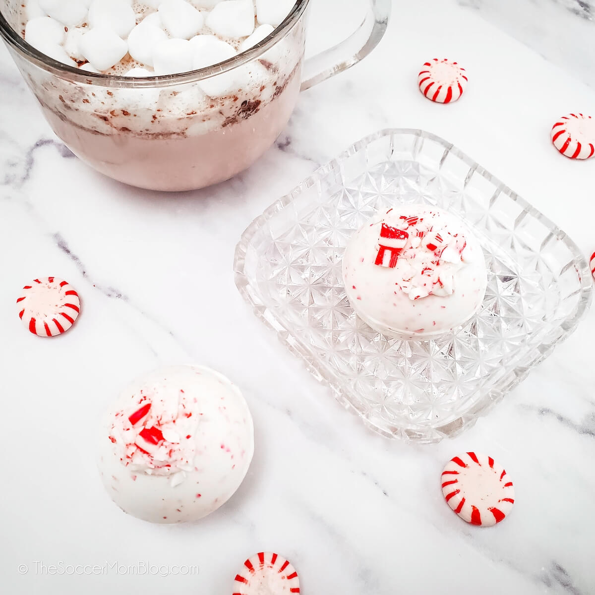 Peppermint Hot Chocolate Bombs - The Soccer Mom Blog