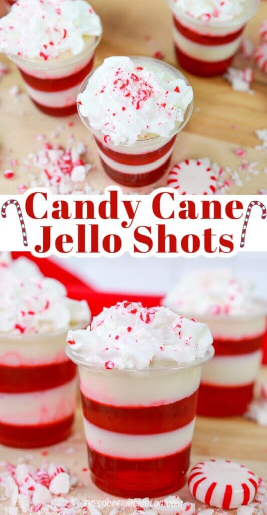 photos showing candy cane jello shots