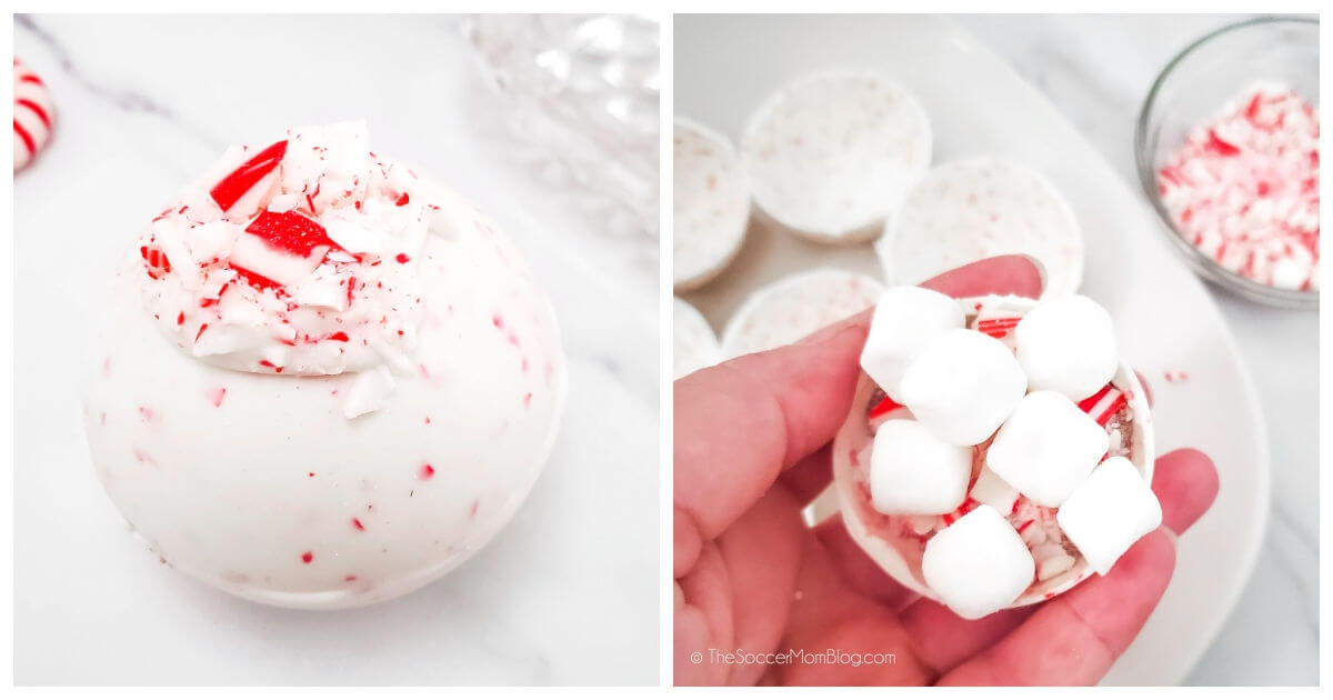 Peppermint Hot Chocolate Bombs - The Soccer Mom Blog