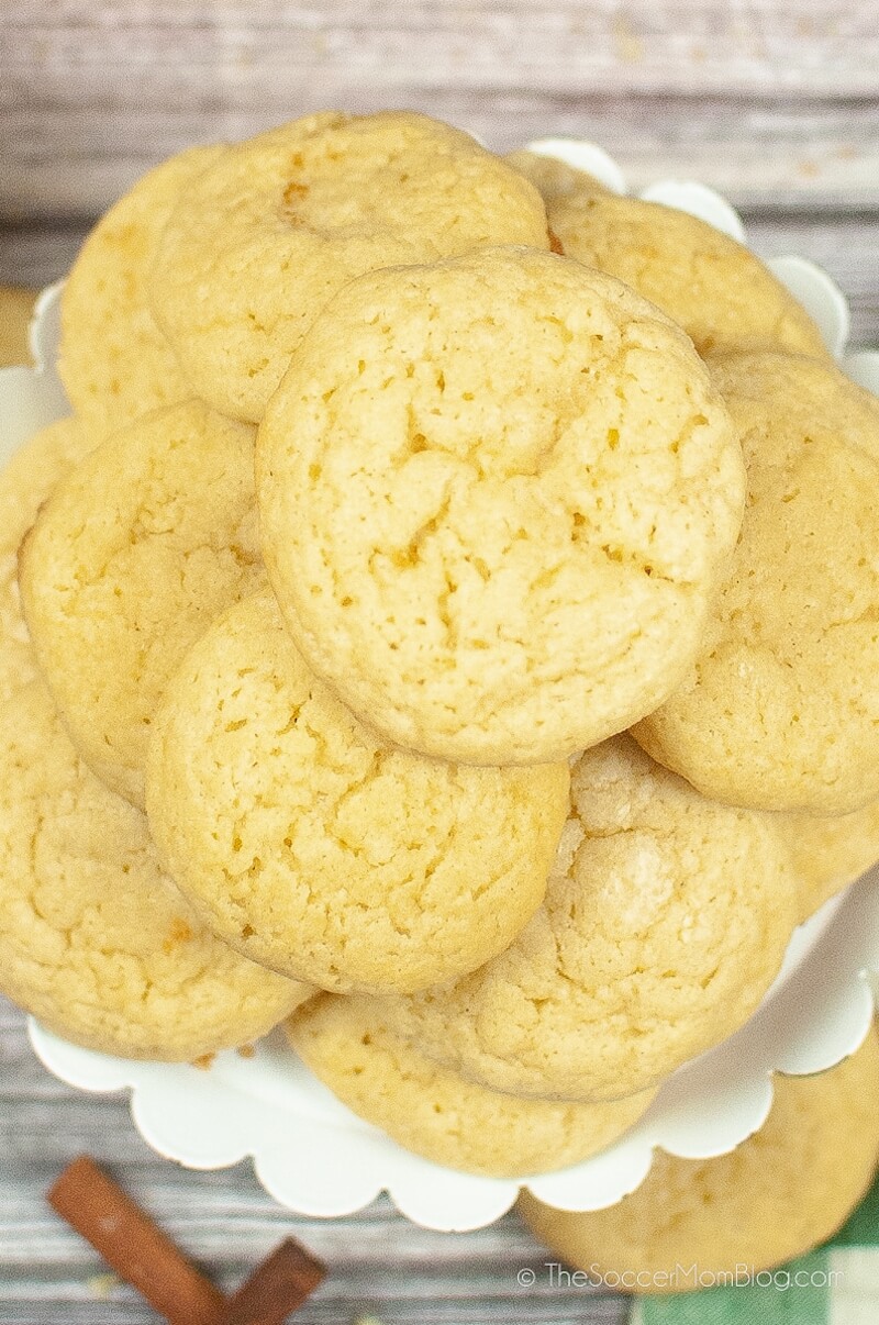 plate of fluffy eggnog cookies