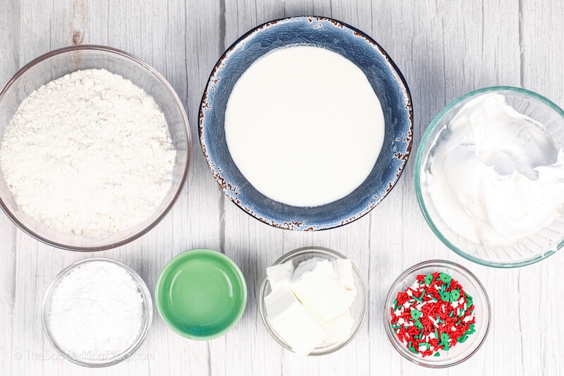 ingredients to make sugar cookie dip