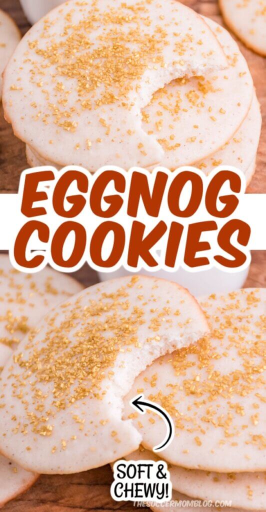 homemade eggnog cookies with bite missing (2 photos)