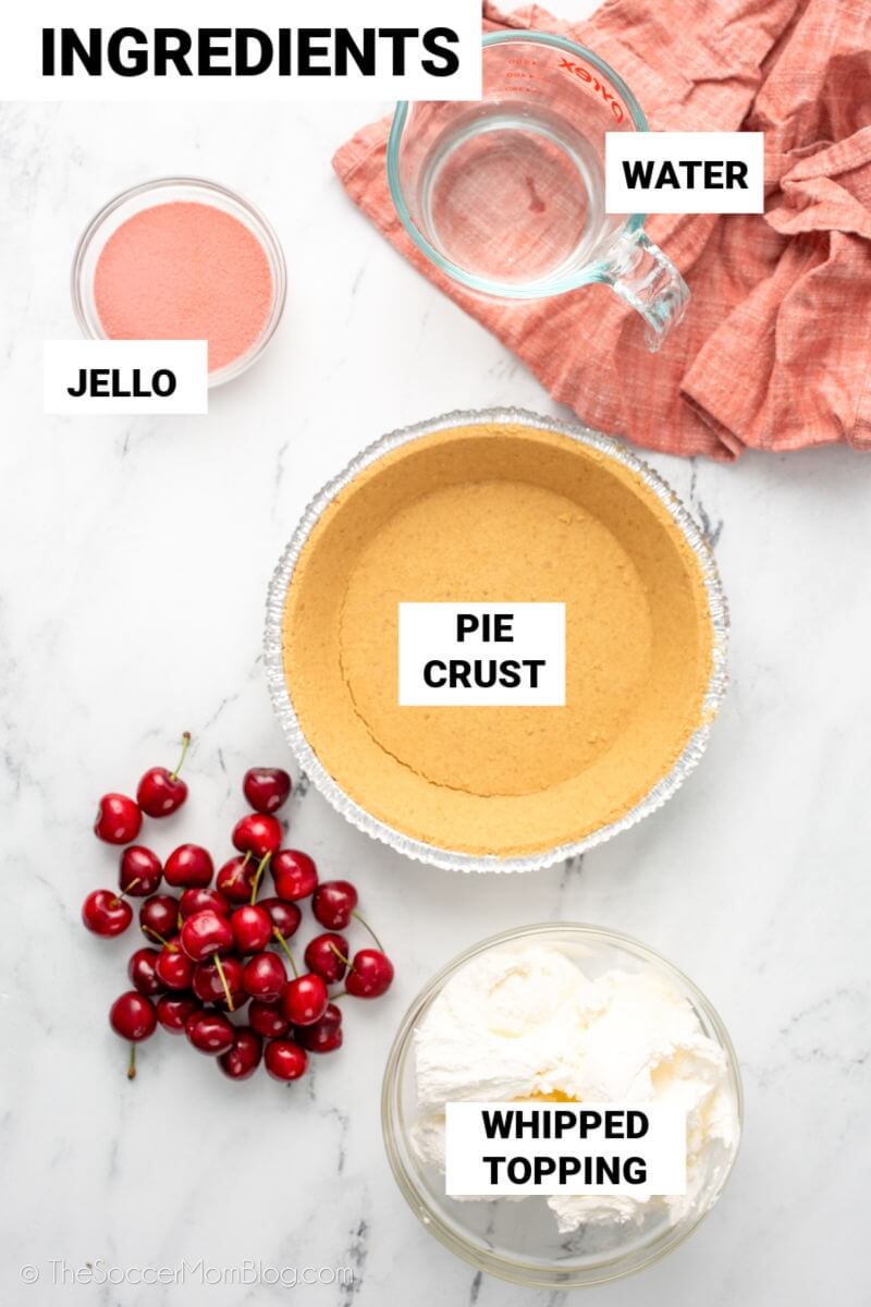 jello pie ingredients, with text labels