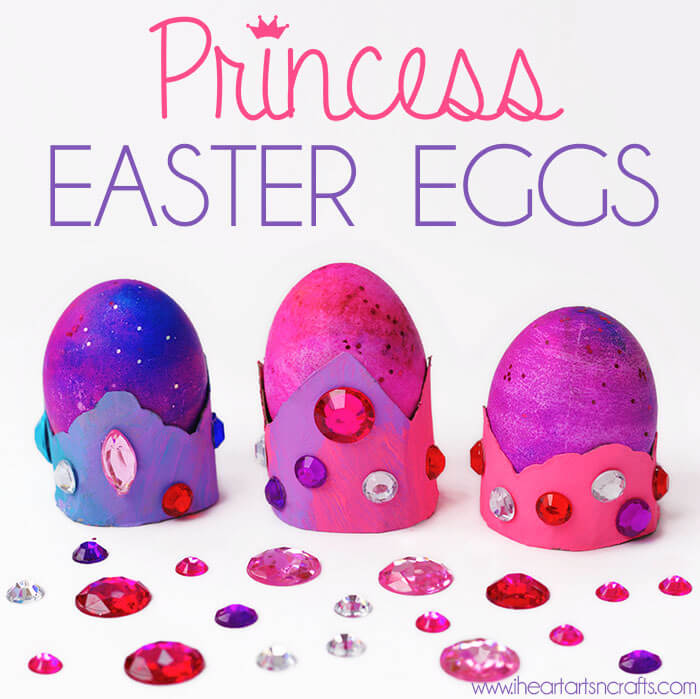 pink and purple "princess" decorated eggs