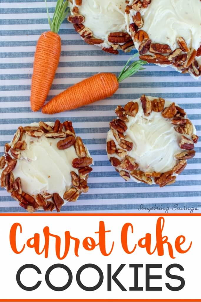 carrot cookies with a ring of chopped pecans on the edge