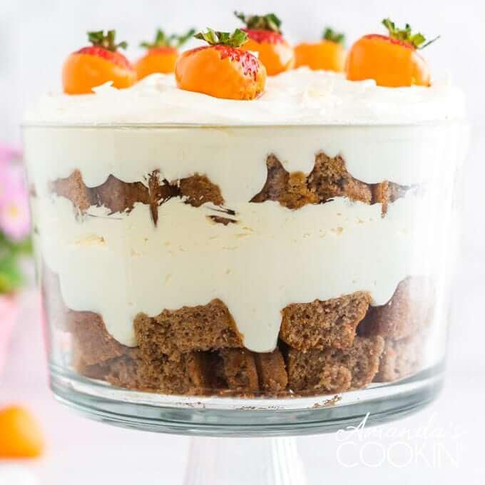 carrot cake truffle with fruit on top