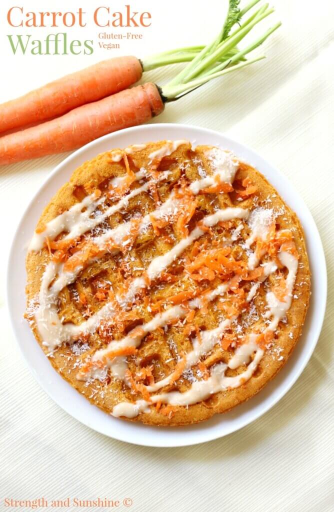 carrot cake waffle on plate