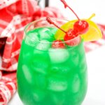 a bright green cocktail called "The Welsh Dragon"