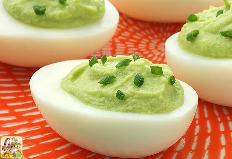 deviled eggs with avocado filling