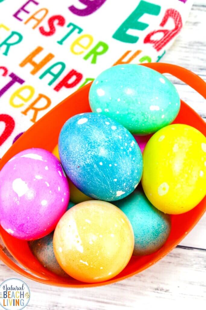 colorful marbled Easter eggs