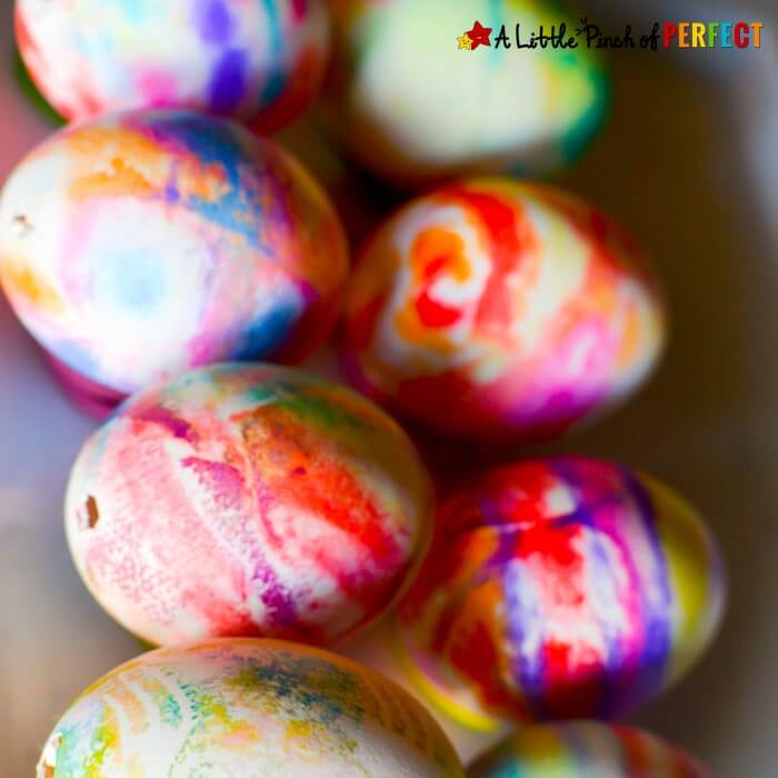 decorated eggs with colorful designs