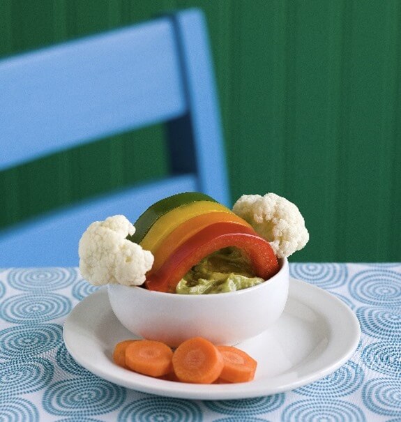 vegetable snack made to look like rainbow