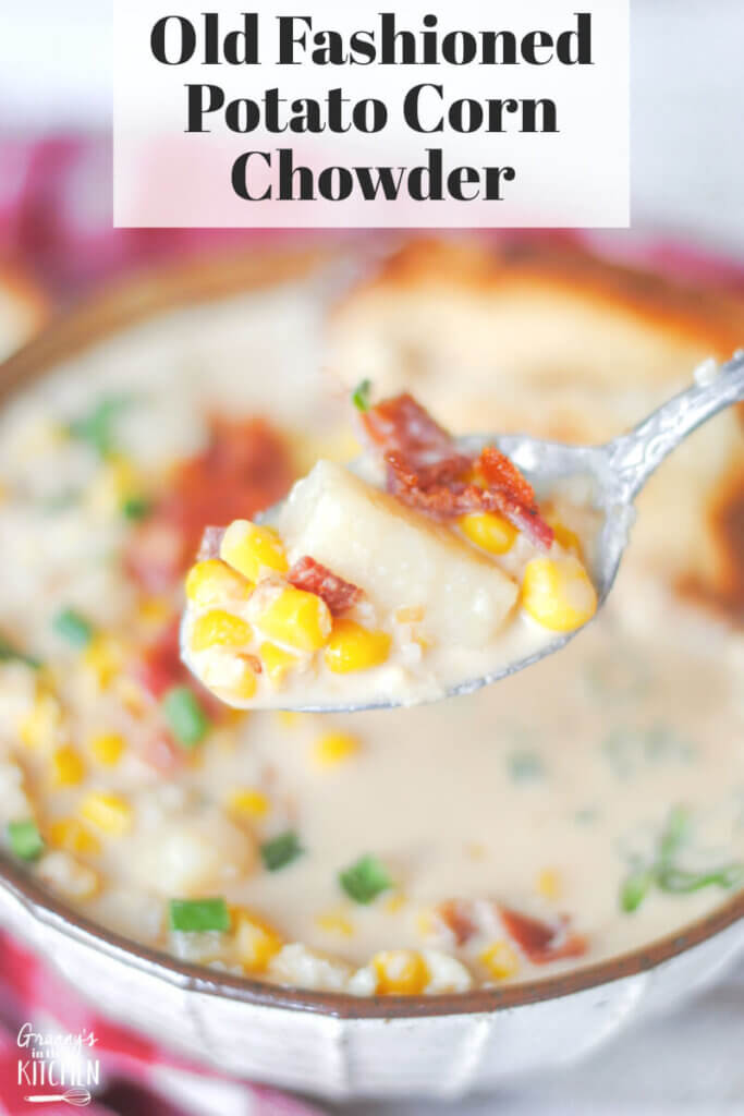 spoonful of homemade corn chowder