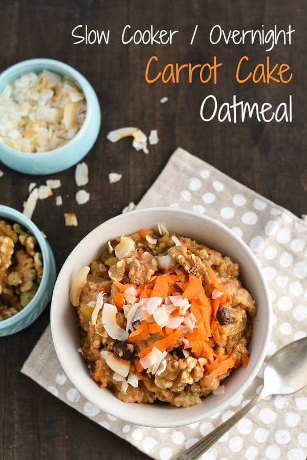 carrot cake oatmeal in bowl