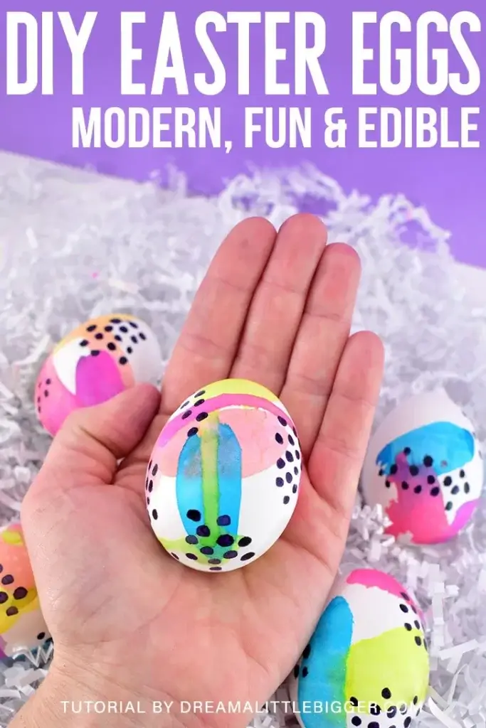 decorated eggs with an abstract modern design
