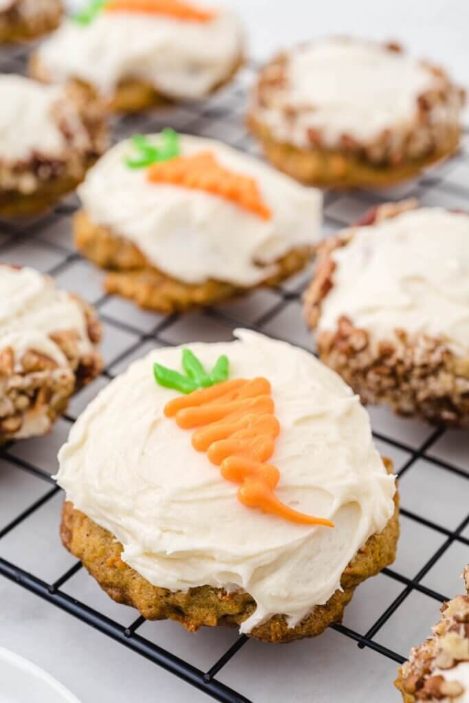 decorated carrot cookies