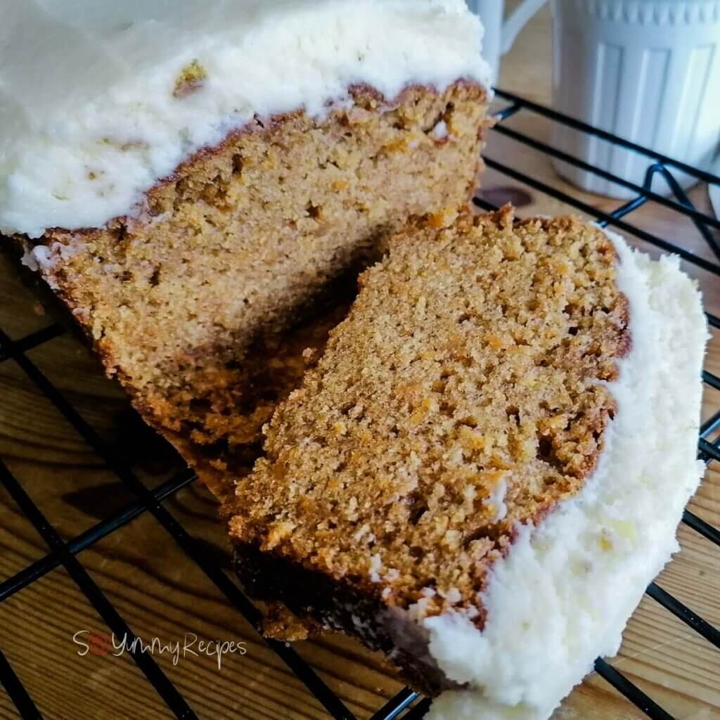 carrot loaf with marscapone frosting