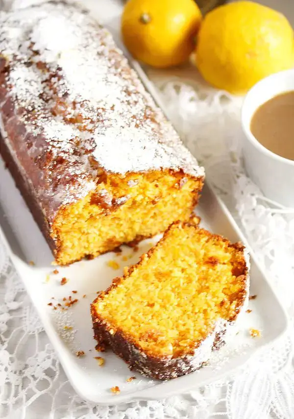 bright yellow carrot cake loaf of bread
