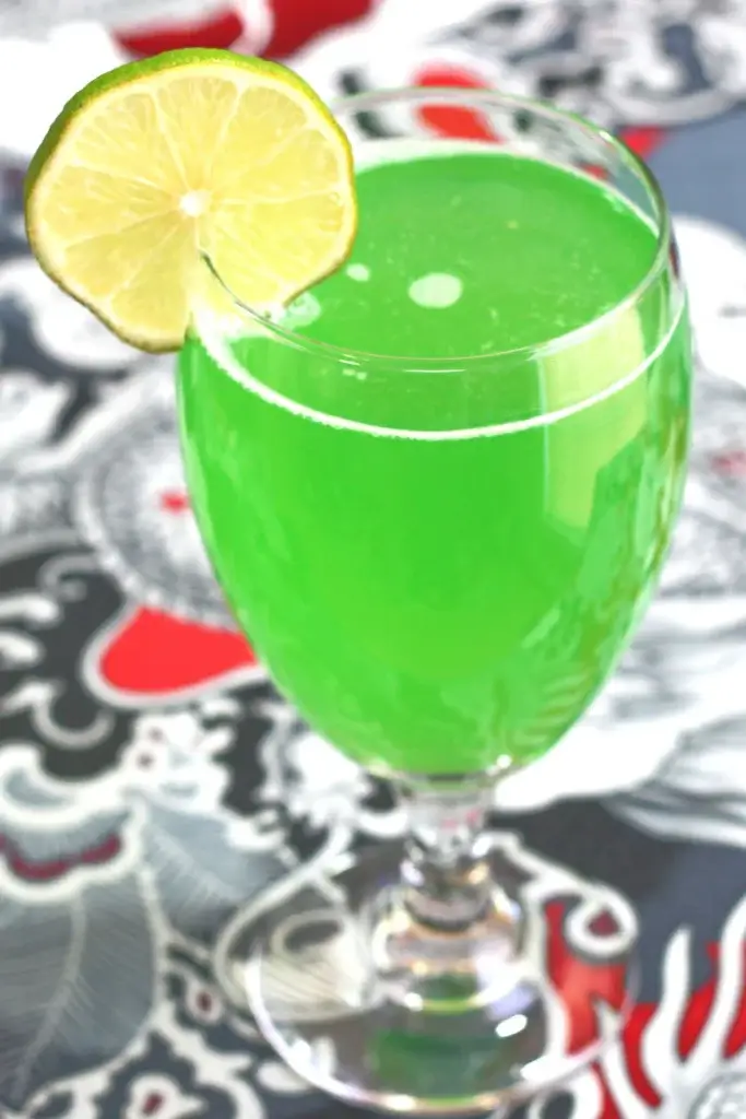 bright green drink in glass