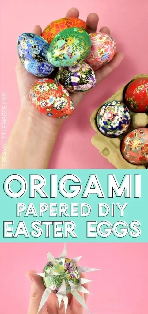 eggs covered in decorated paper