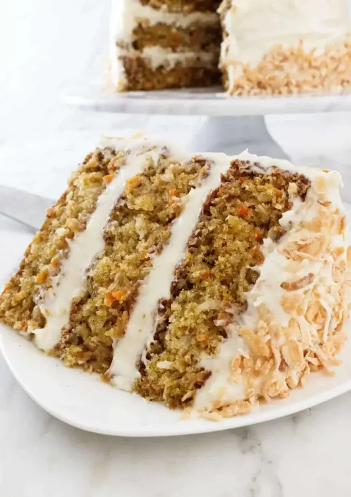 slice of tropical flavored carrot cake