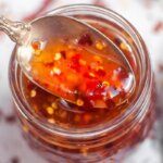 Homemade Sweet Chili Sauce in a spoon