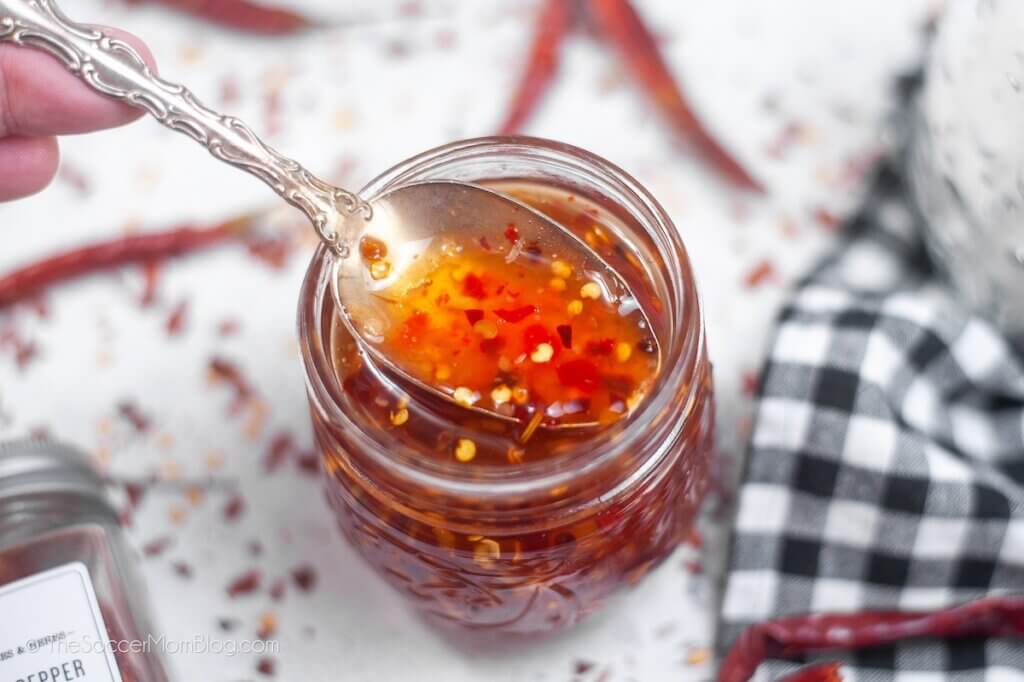 Homemade Sweet Chili Sauce on a table