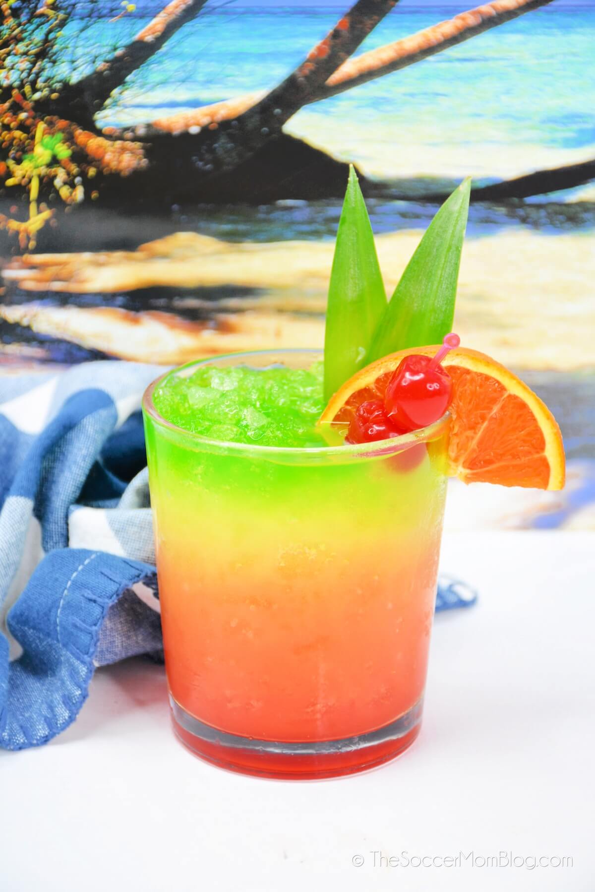 layered tropical drink