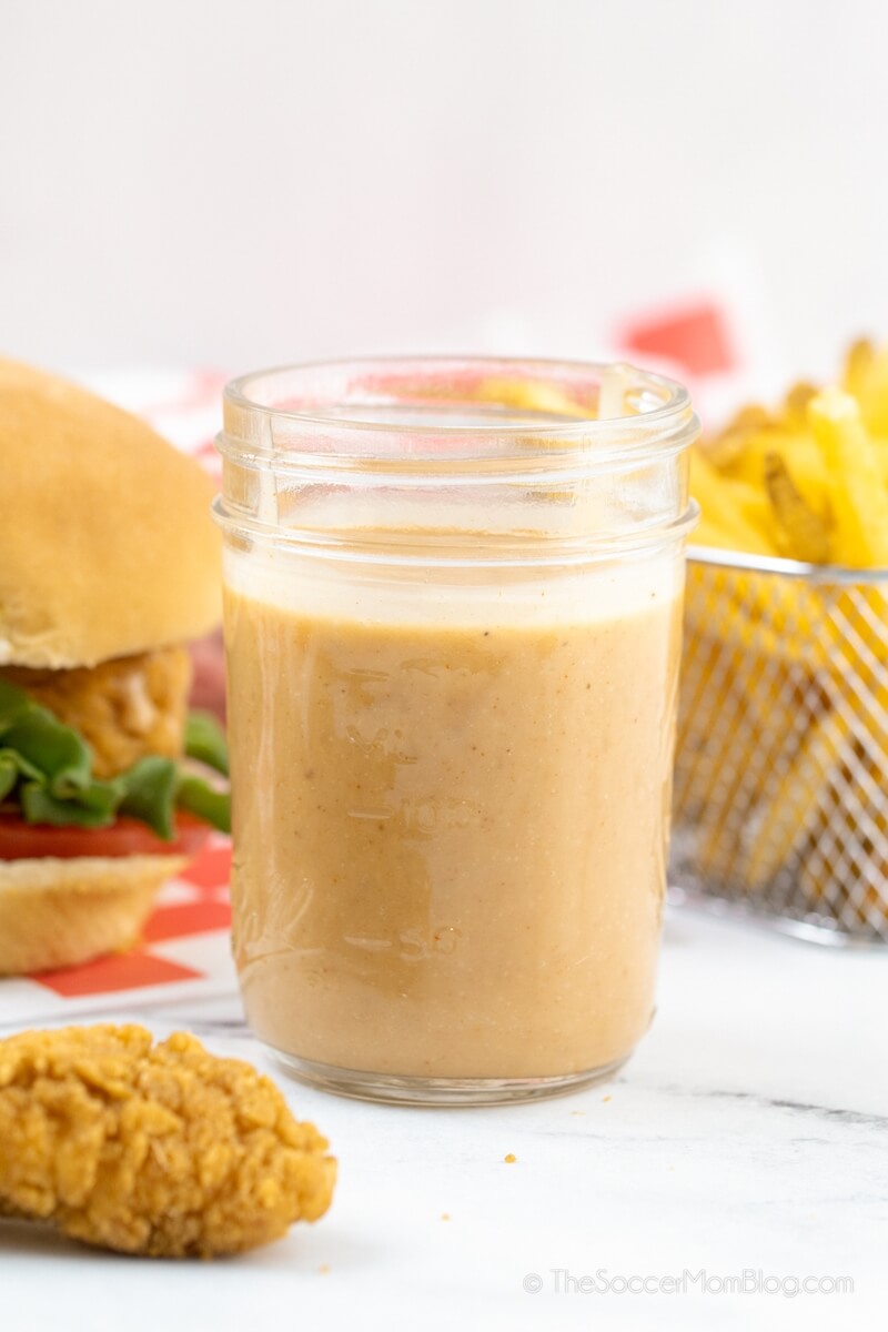 jar of homemade Chick-Fil-A dipping sauce
