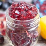 jar of homemade grape gummy bears