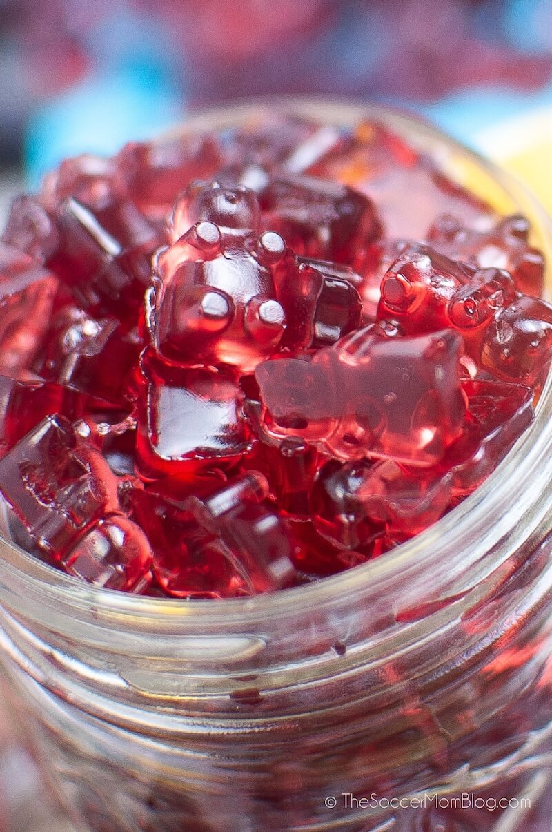 Grape Gummy Bears close up